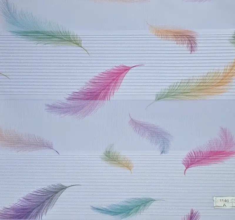 پرده زبرا چاپی طرح پر کد 1146مناسب برای اتاق خواب یا آشپزخانه